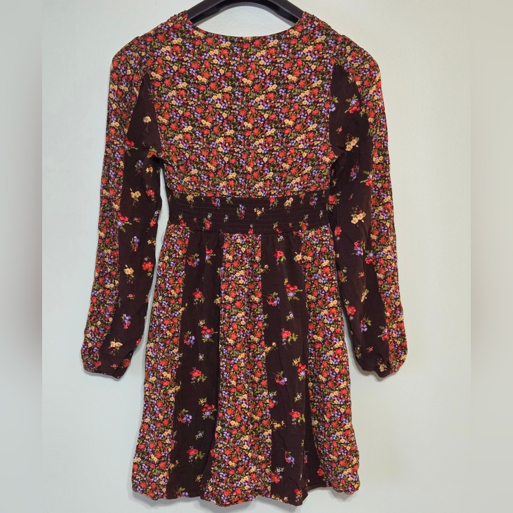 SO Goods for Life Floral Prarie Boho Long Sleeve A-line-Empire Waist Minidress S - Picture 3 of 12